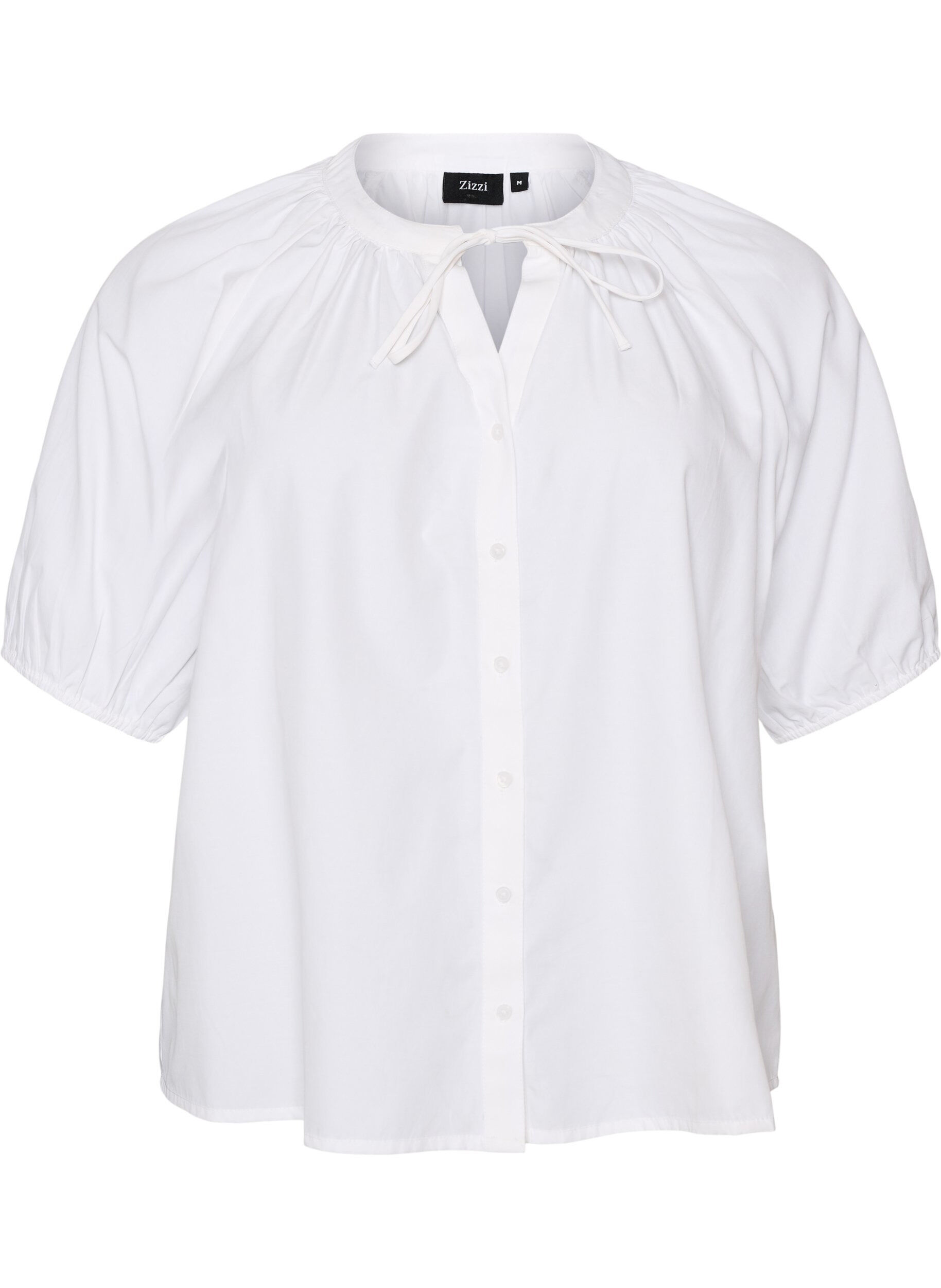 ZizziChemisier avec fermeture boutonn&eacute;e et ceinture &agrave; nouer, Blanc, Packshot image number 0
