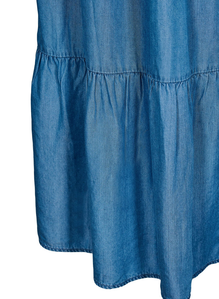 Jupe maxi en jean avec volants, Bleu, Packshot