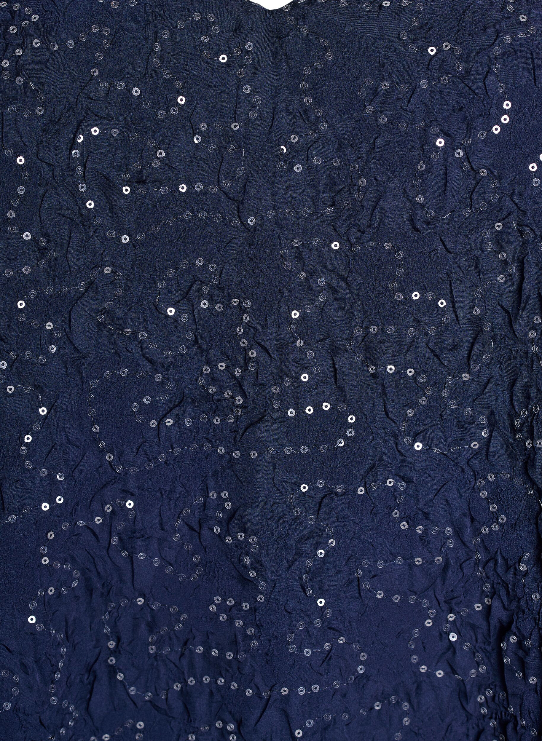 Zizzi Robe de soir&eacute;e courte &agrave; paillettes, Bleu, Packshot image number 2