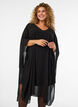 Robe courte en mousseline avec col en V, Noir, Model image number 2