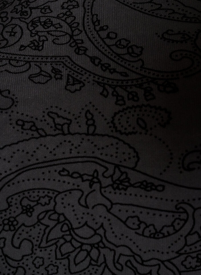 Blouse en maille avec imprim&eacute; cachemire et ourlet asym&eacute;trique, Noir, Packshot image number 2