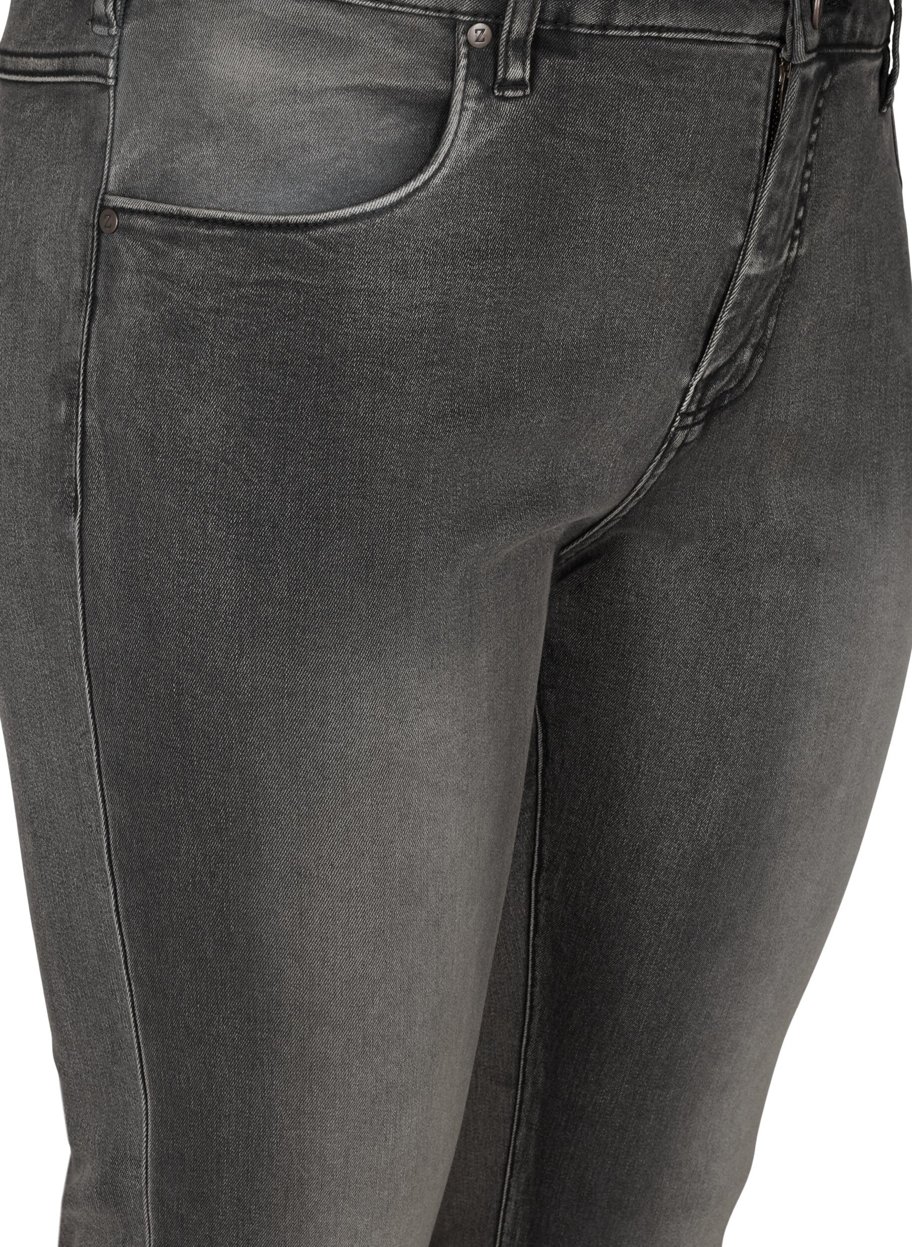 Zizzi Jeans Emily Slim fit &agrave; taille r&eacute;guli&egrave;re, Gris anthracite, Packshot image number 2