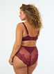 Culotte avec maille et finitions en dentelle brod&eacute;e, Bordeaux, Model image number 1