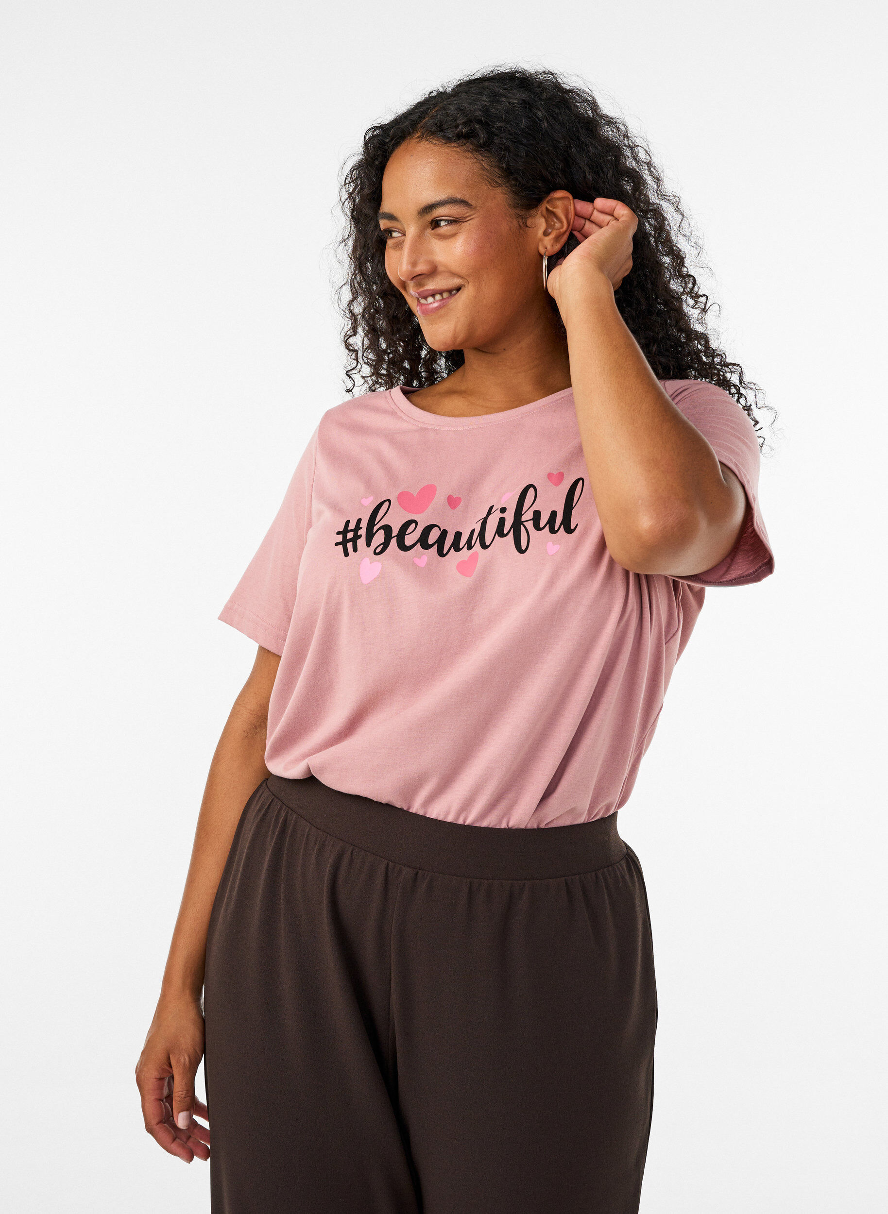 ZizziT-shirt imprim&eacute;, Rose poudr&eacute;e, Model image number 0