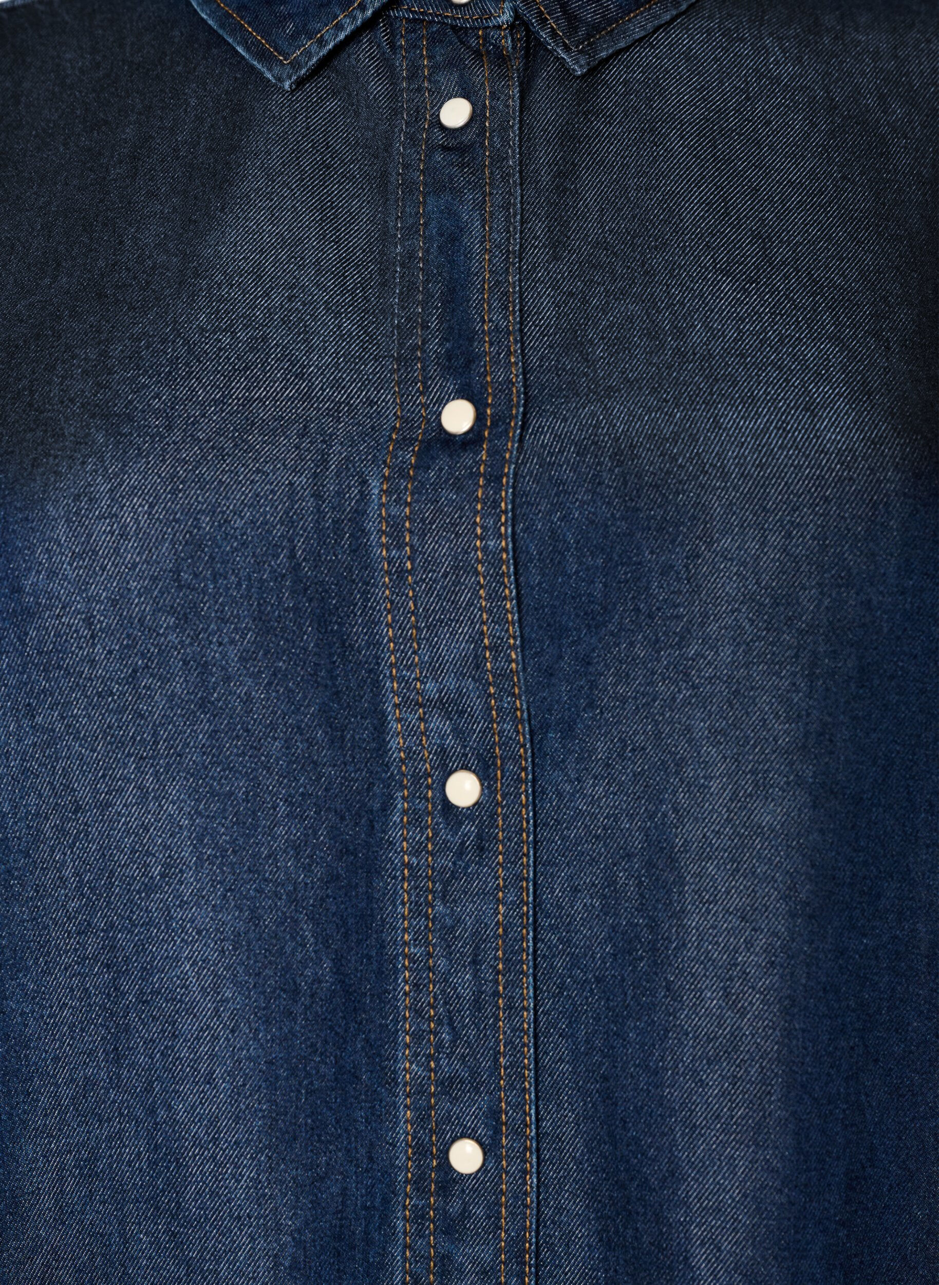 ZizziRobe en jean en lyocell avec boutons et manches courtes, Bleu, Packshot image number 2