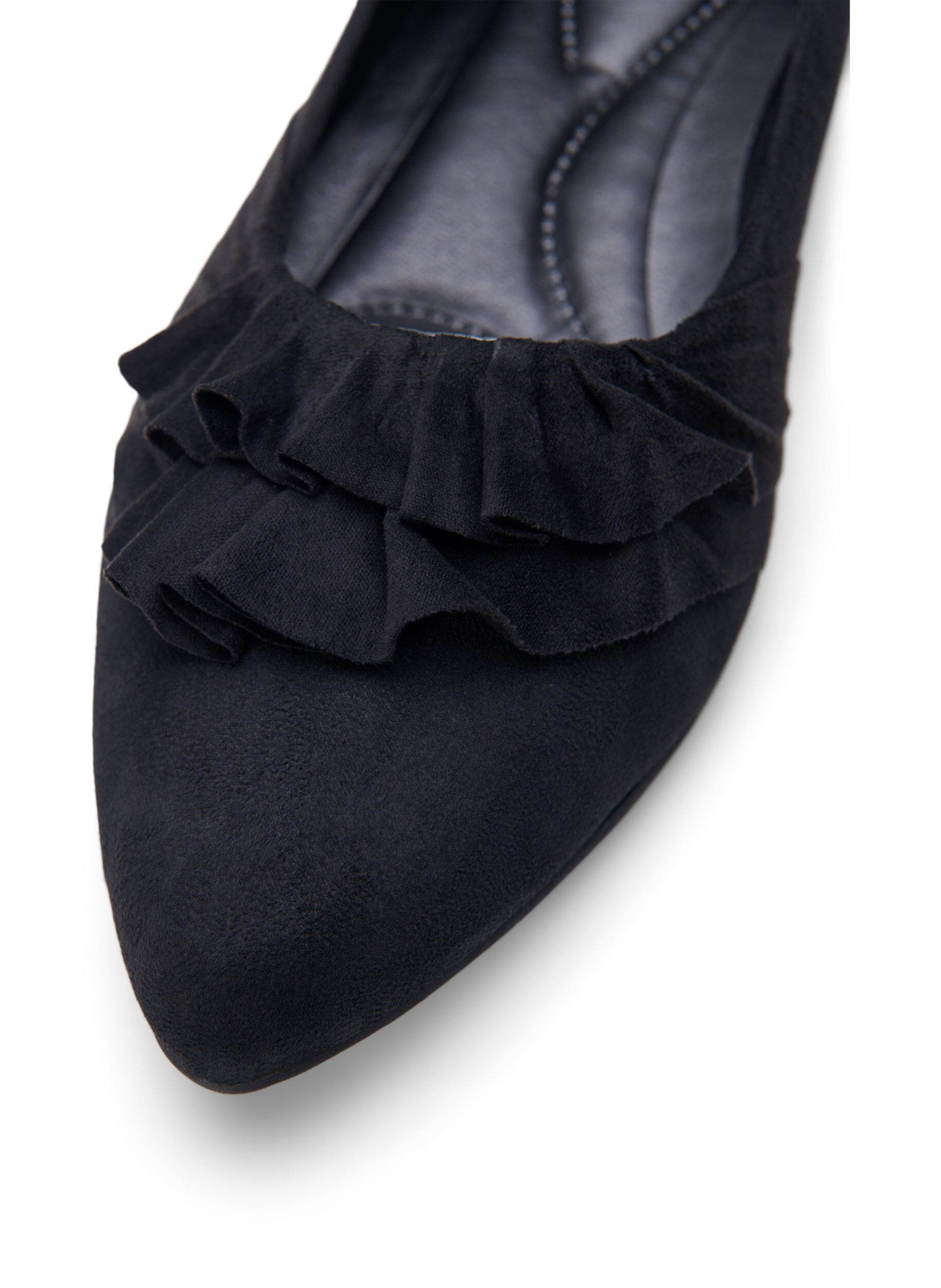 Zizzi Ballerine large &agrave; volants, Black, Packshot image number 3