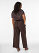 Pantalon en velours c&ocirc;tel&eacute; &agrave; coupe ample et taille haute, Marron, Model image number 1