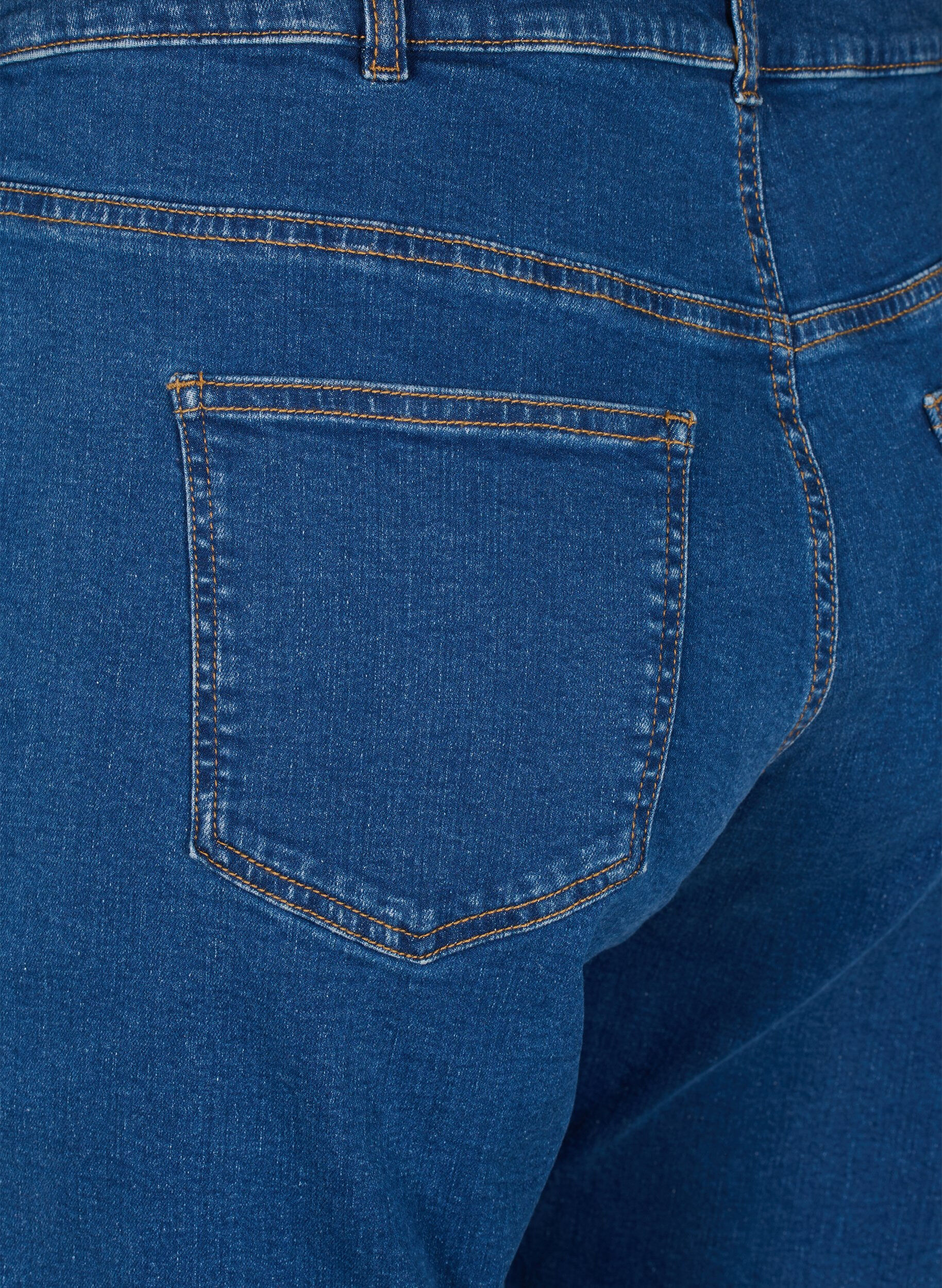 ZizziVera jeans cropped &agrave; coupe droite, Bleu, Packshot image number 3