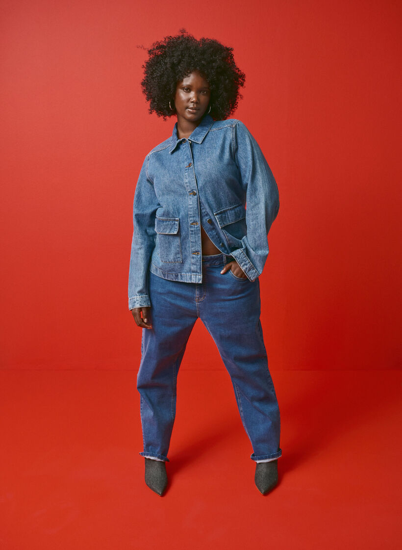 Veste chemise en jean avec poches, Blue Denim, Image image number 0