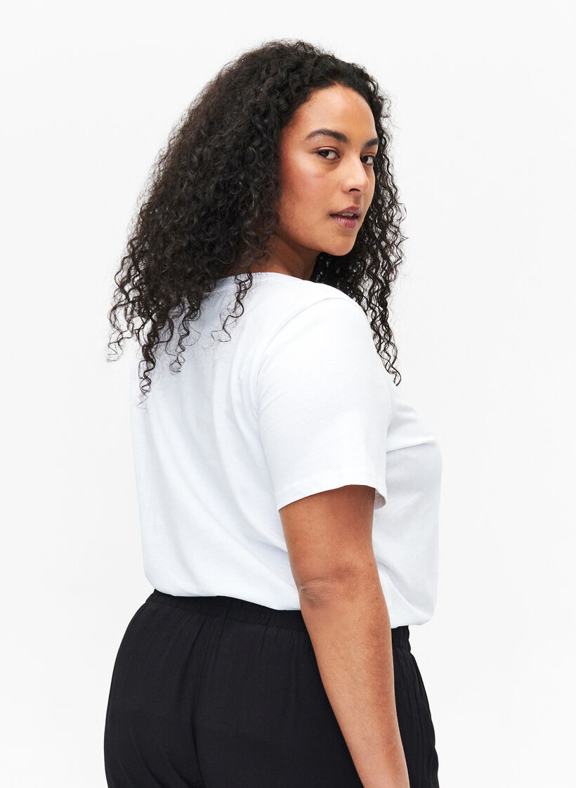 T-shirt en coton avec motif, B. White w. Sulphur, Model image number 1