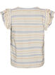Blouse sans manches avec volants et rayures &agrave; motifs, Vanille, Packshot image number 1