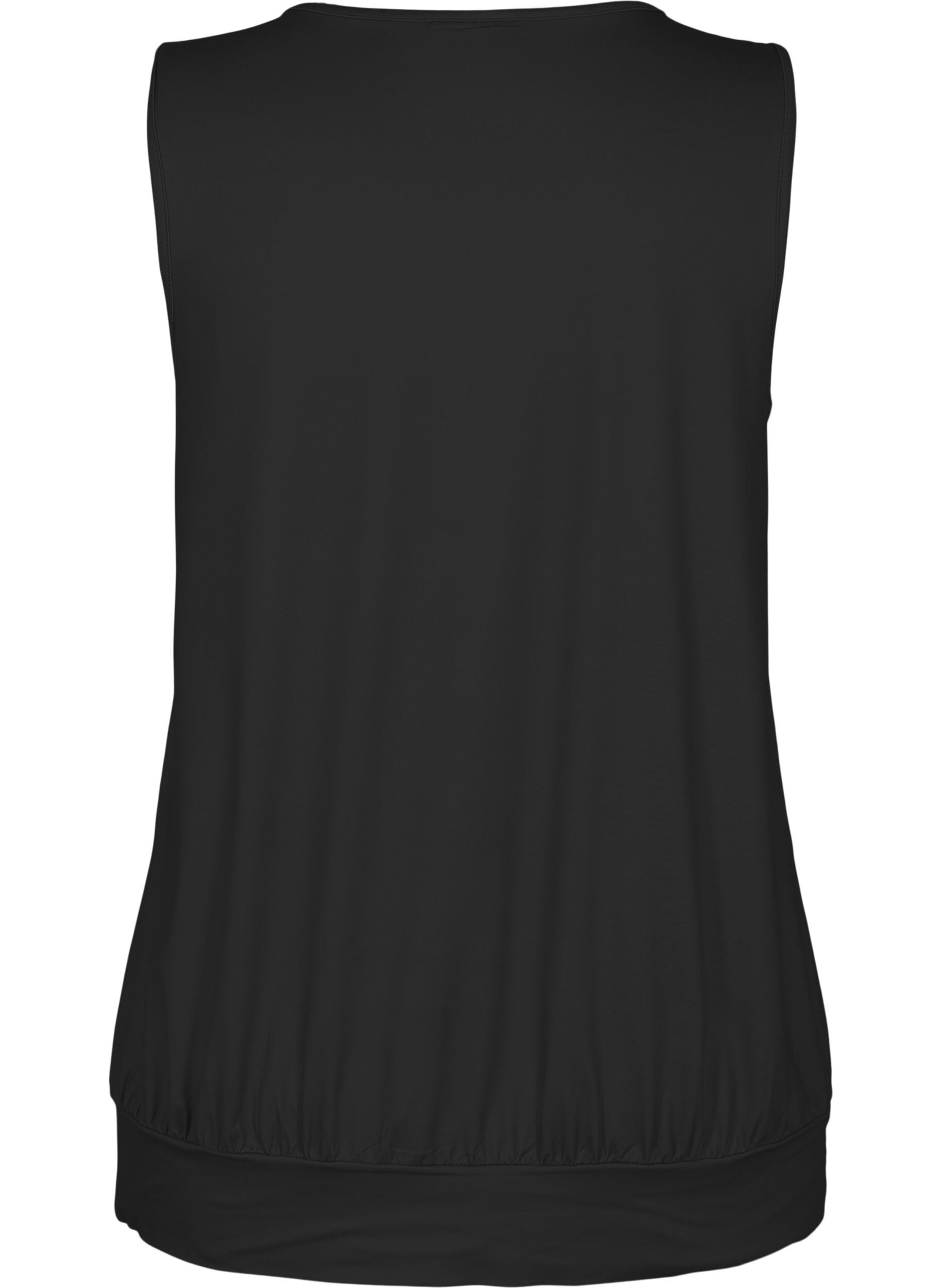 Zizzi Haut de sport sans manches avec une coupe ballon, Black, Packshot image number 1