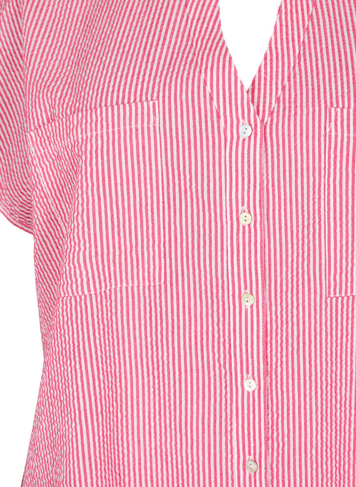 Chemise à manches courtes en coton à rayures, Beetroot P. Stripe, Packshot image number 2