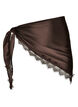 Foulard en satin avec ourlet en dentelle, Marron, Packshot image number 0