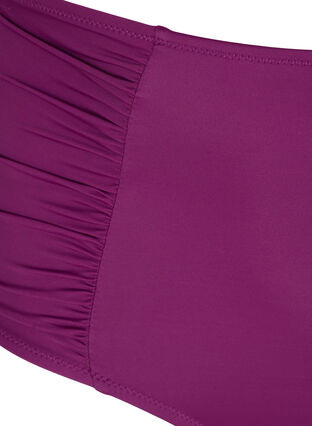 Bas de bikini taille haute avec drapage, Dark Purple, Packshot image number 2