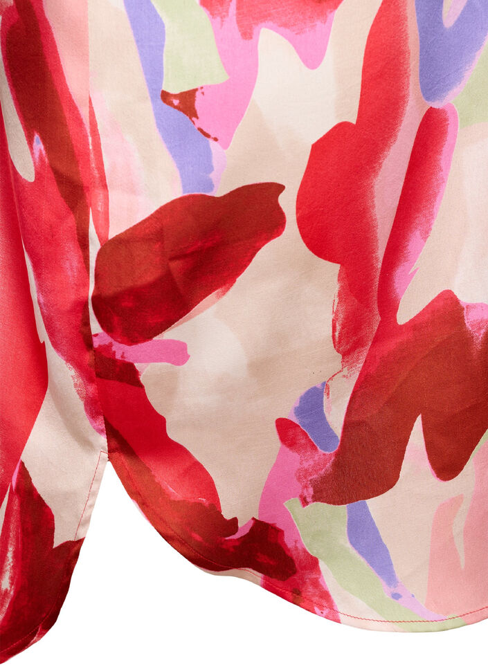 Chemise longue en satin avec imprimé, Geranium Graphic AOP, Packshot image number 3