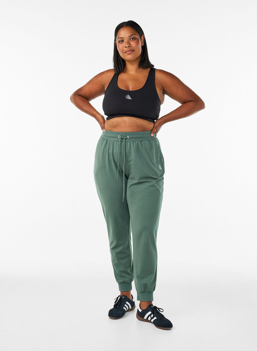 Pantalon de sport ample avec des poches, Vert, Model image number 0