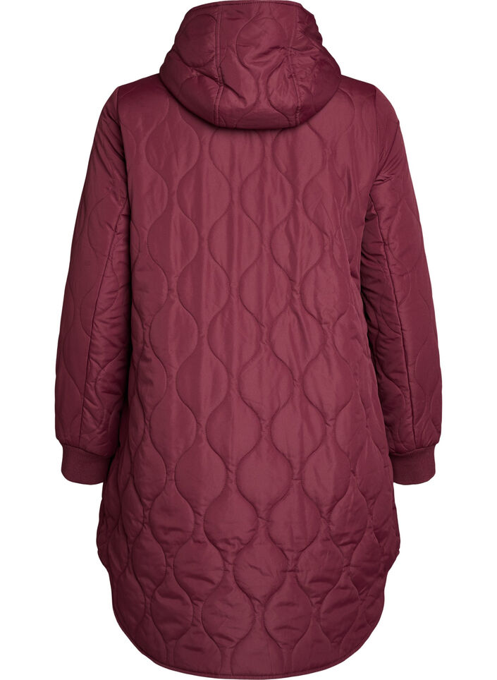 Veste matelass&eacute;e mi-longue avec capuche, 0655, Packshot image number 1