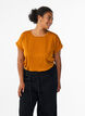 T-shirt &agrave; manches courtes en m&eacute;lange de coton, Orange, Model image number 0
