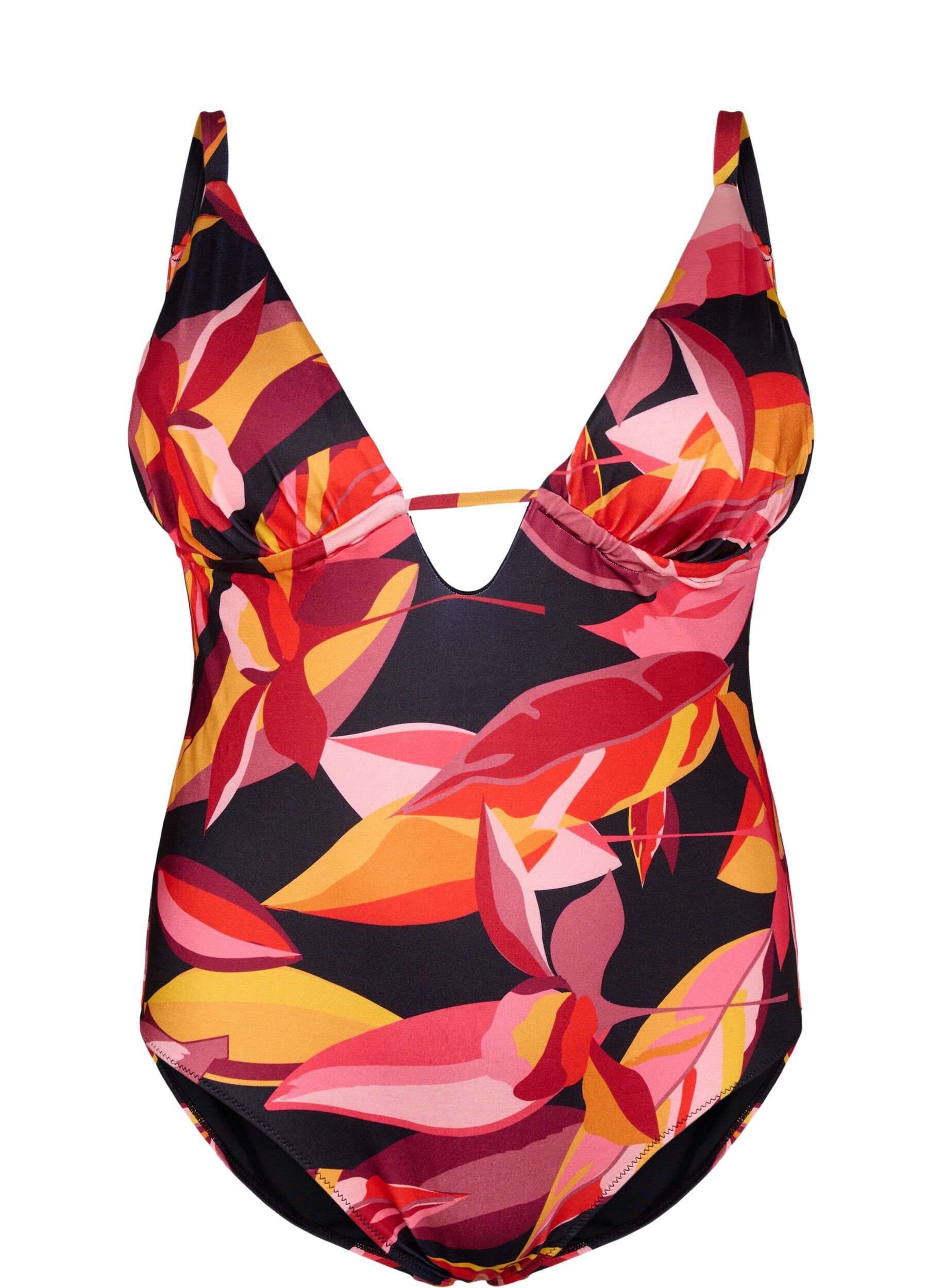 Zizzi Maillot de bain avec d&eacute;collet&eacute; en V et liens &agrave; nouer, Rouge, Packshot image number 0