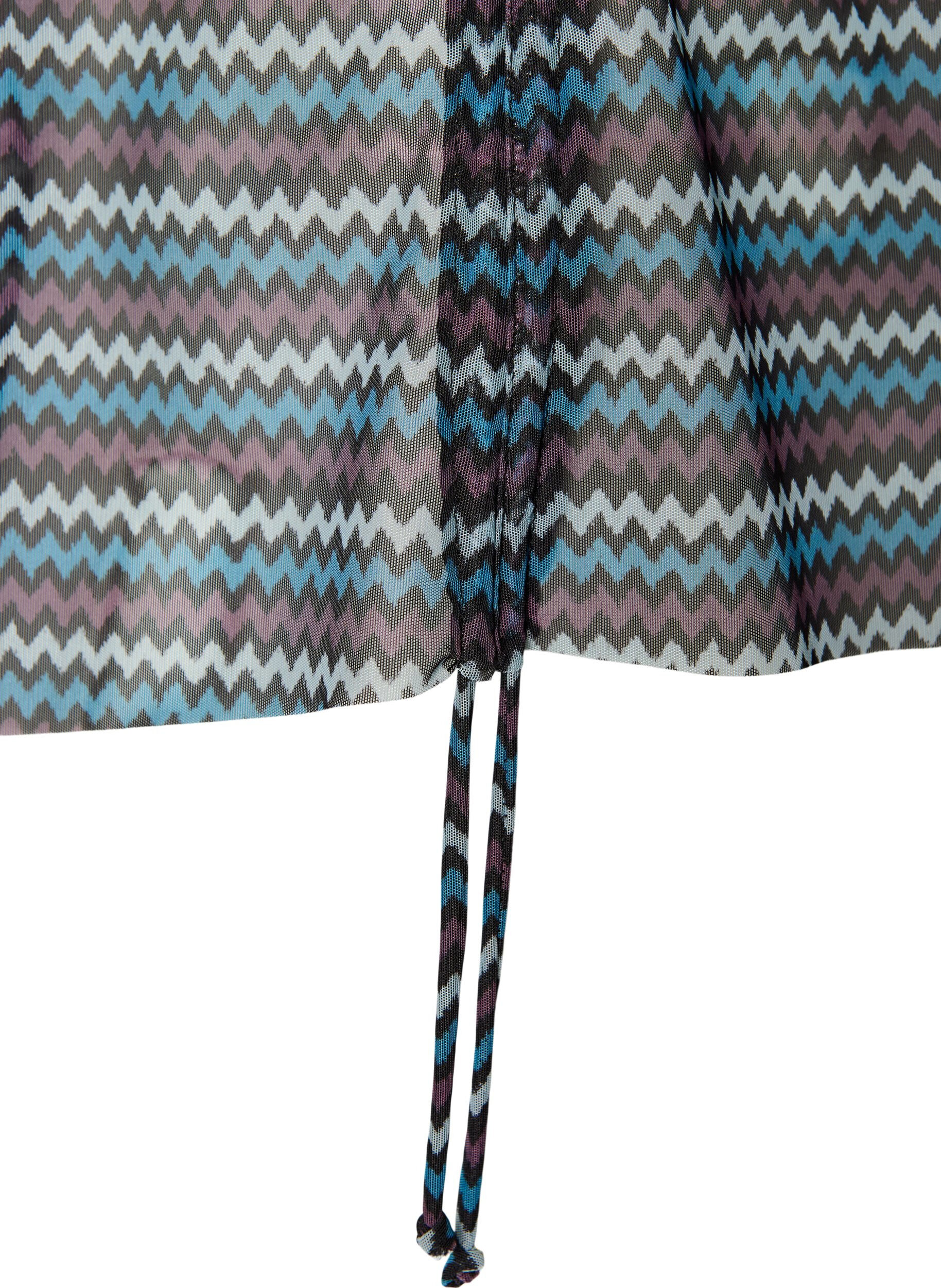 ZizziHaut de tankini imprim&eacute; avec armatures et bretelles crois&eacute;es, Bleu, Packshot image number 3