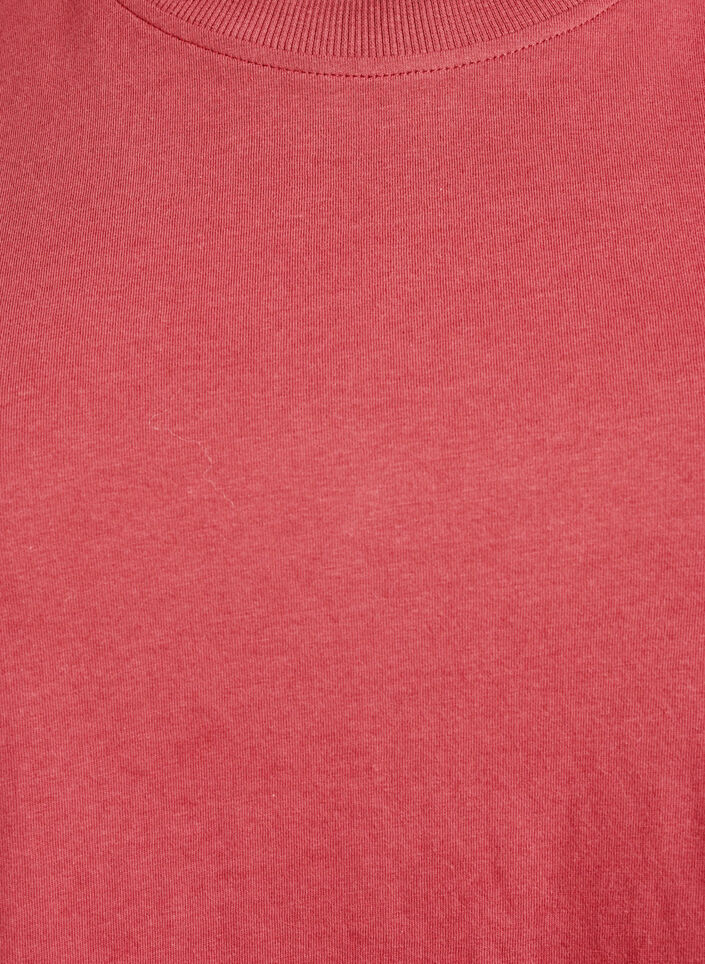 T-shirt basique en coton &agrave; col rond, Rouge, Packshot image number 2