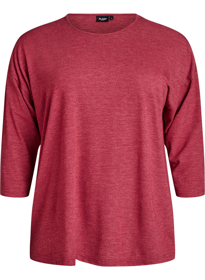Blouse en jersey avec manches 3/4, Bordeaux, Packshot image number 0