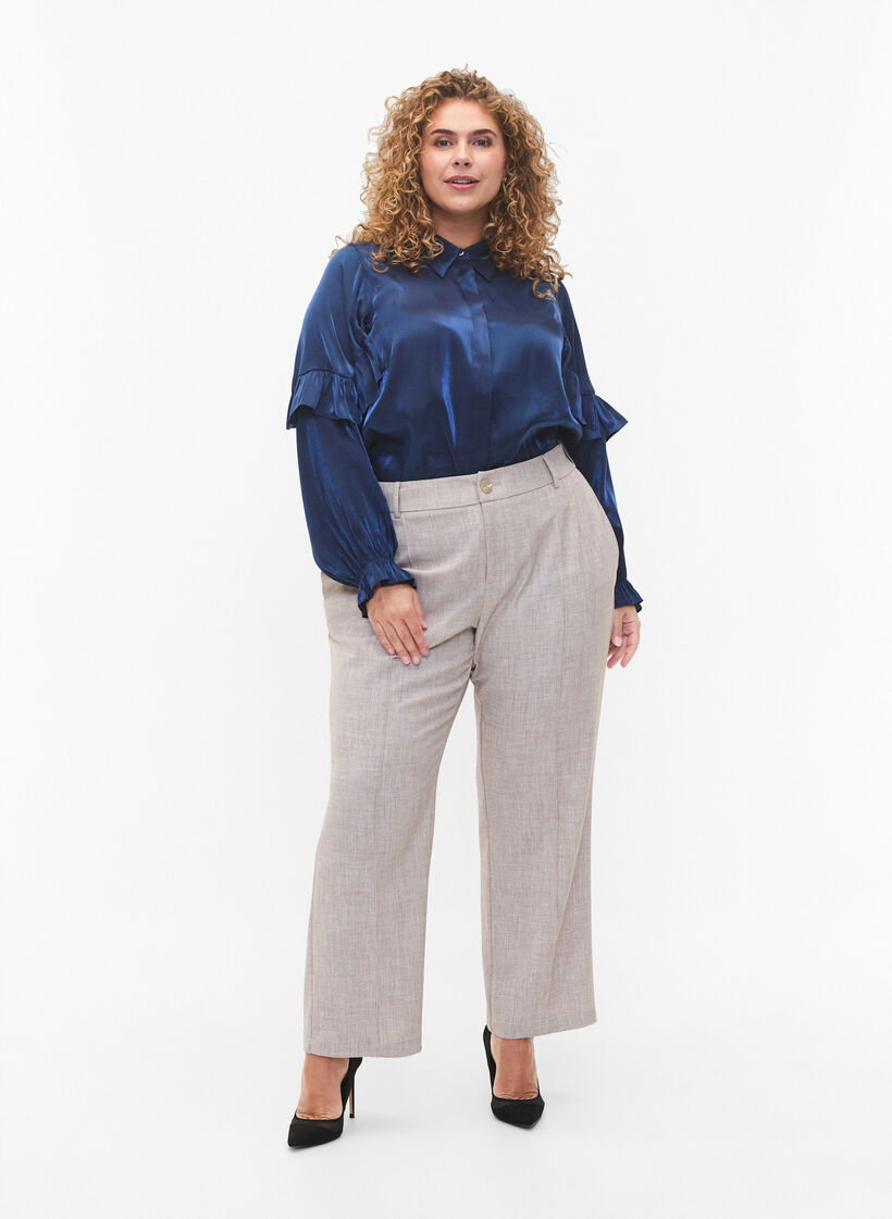 Chemise à volants en viscose, Titan, Model image number 2