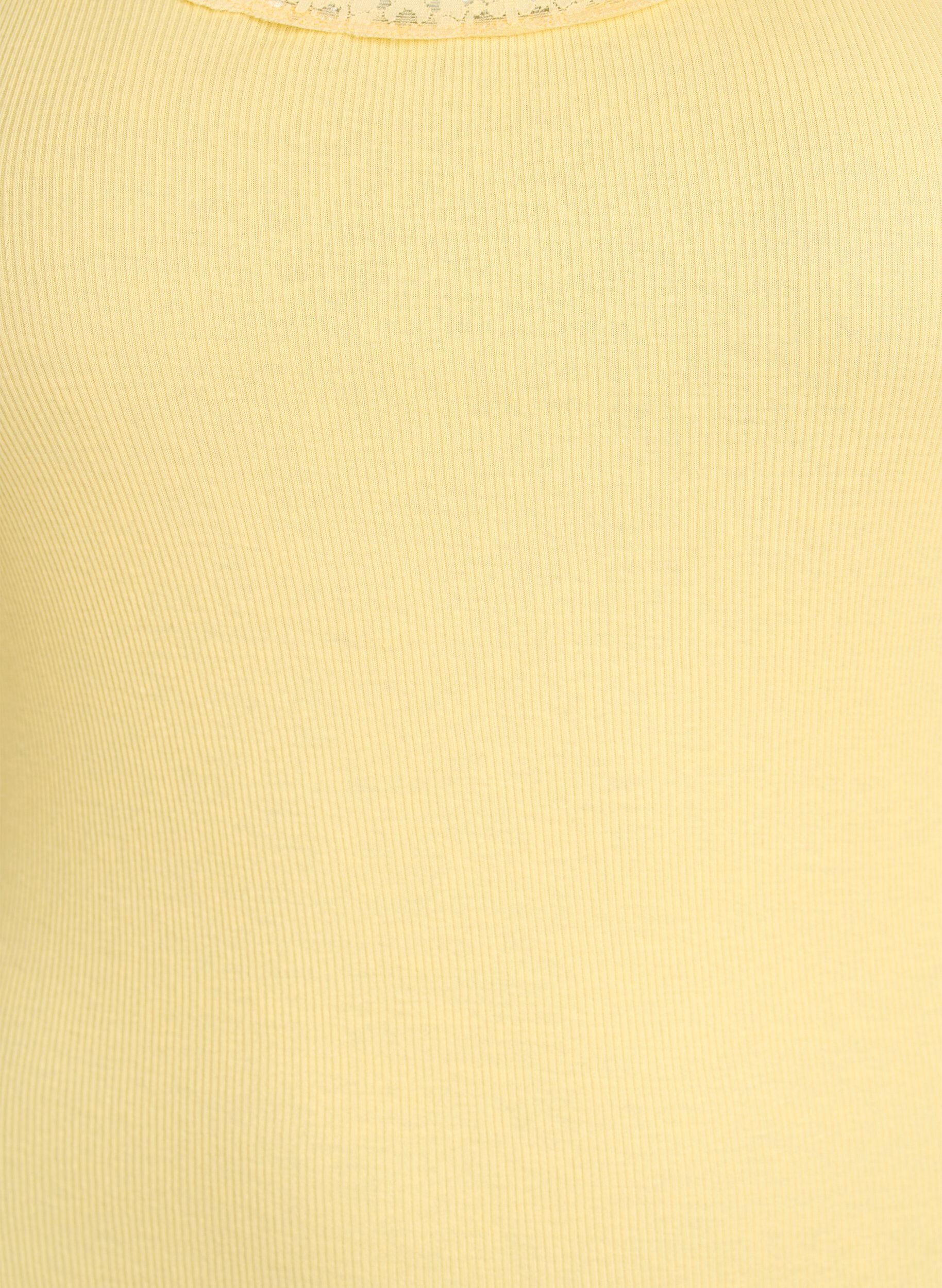Zizzi Haut avec bordure en dentelle, Jaune clair, Packshot image number 2