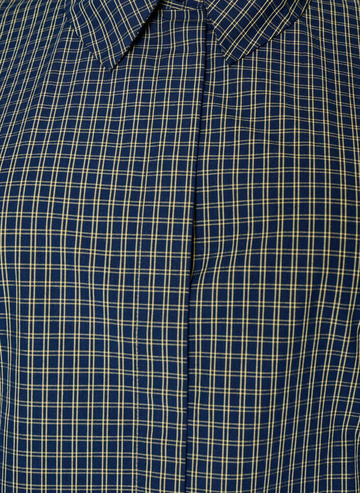 Chemise en coton &agrave; carreaux avec boutonnage dissimul&eacute;, Bleu, Packshot image number 2