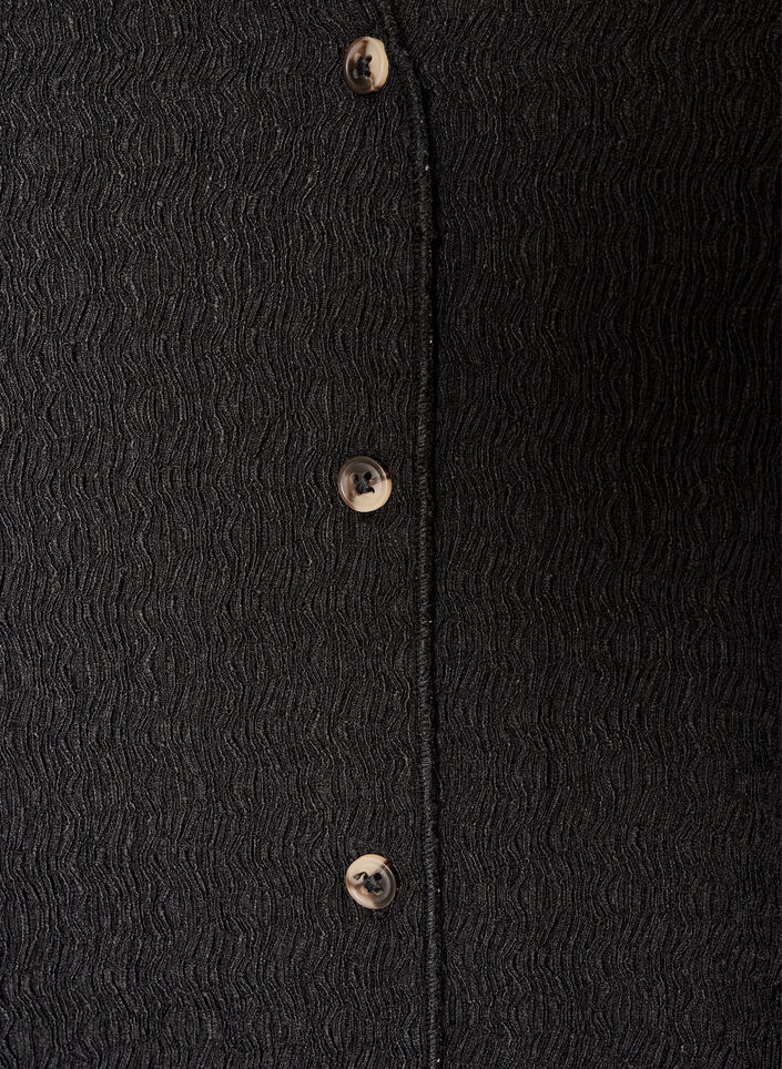Top sans manches &agrave; texture ondul&eacute;e et fermeture boutonn&eacute;e, Noir, Packshot image number 2