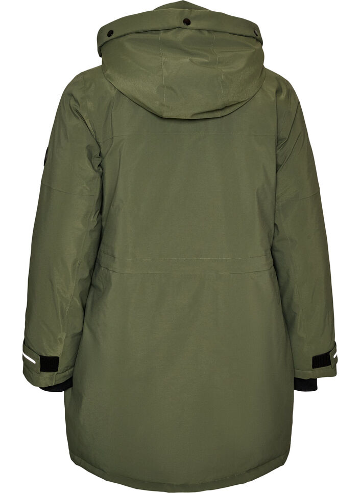 Parka d&eacute;perlante avec capuche et d&eacute;tails fonctionnels, Vert, Packshot image number 1