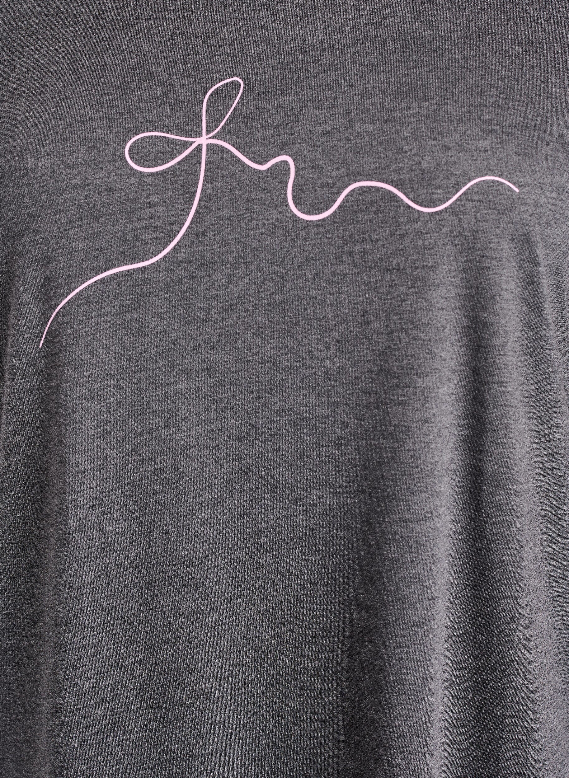 Zizzi Chemise de nuit &agrave; manches courtes avec imprim&eacute; de texte, Noir, Packshot image number 2