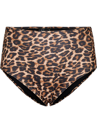 Bas de bikini taille haute imprimé léopard, Leopard Print, Packshot image number 0