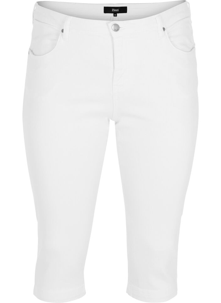Jean capri Amy &agrave; taille haute et coupe super slim, Blanc, Packshot image number 0