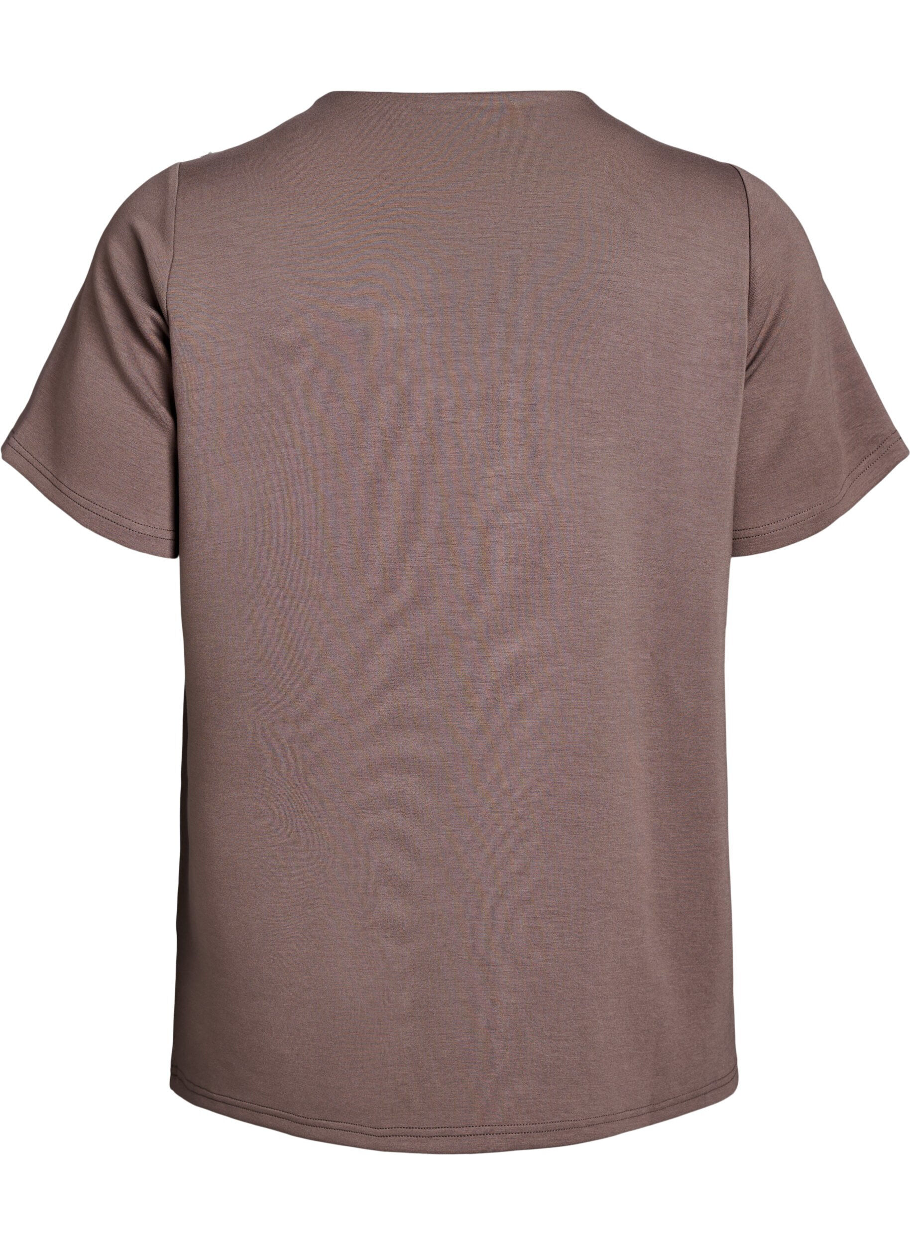 Zizzi Chemisier &agrave; manches courtes avec un d&eacute;tail boutonn&eacute;, Marron, Packshot image number 1