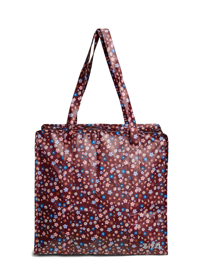 Sac de magasinage avec fermeture &eacute;clair, Marron, Packshot image number 1