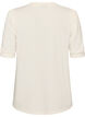 Chemisier avec d&eacute;tails boutons et manches courtes bouffantes, Beige, Packshot image number 1
