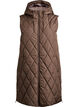 Gilet matelass&eacute; mi-long &agrave; capuche, Marron, Packshot image number 0