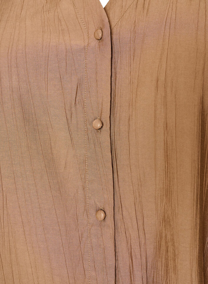 Blouse textur&eacute;e en viscose avec boutons, Marron, Packshot image number 2