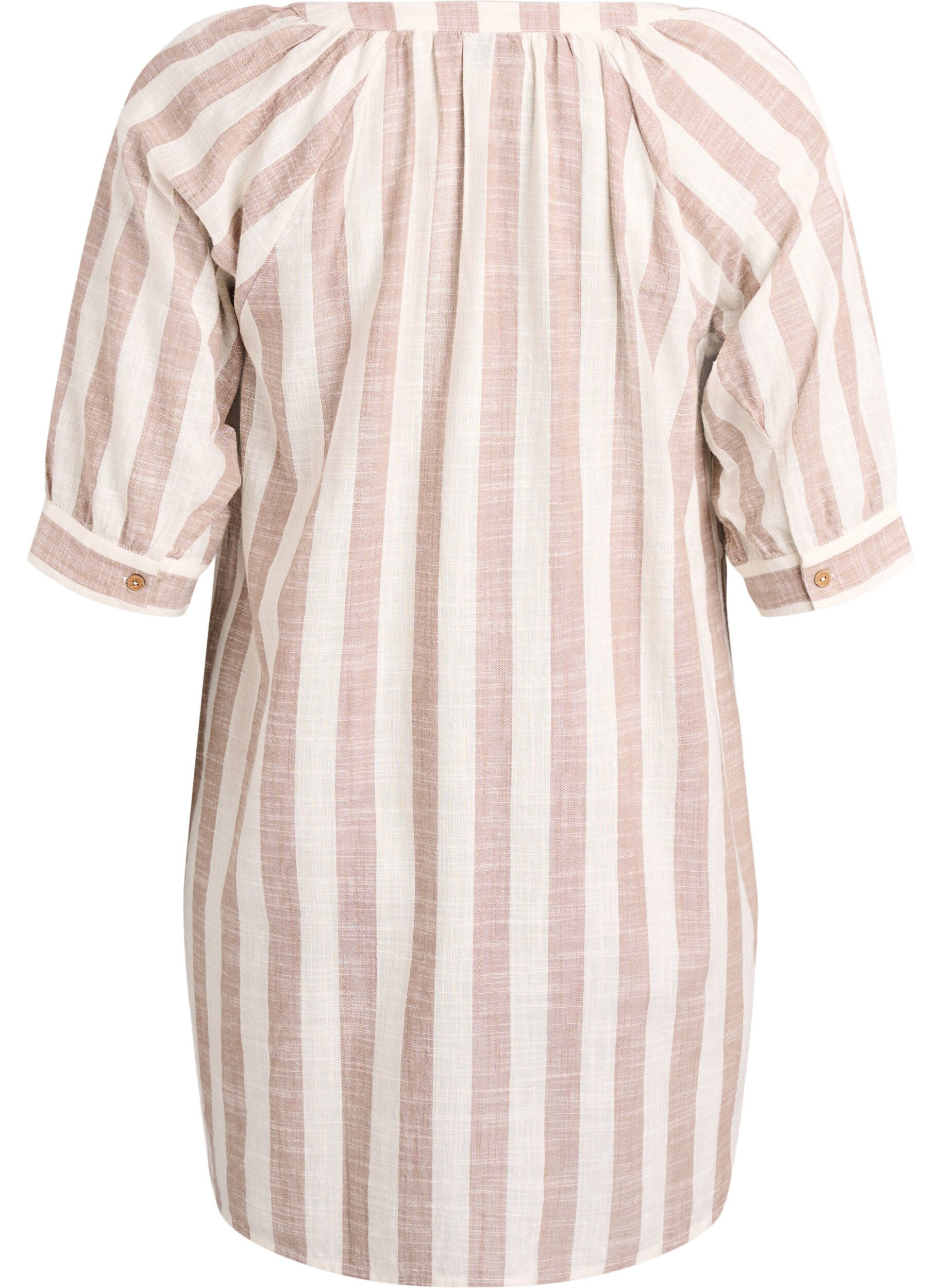 ZizziTunique en coton avec un col en V, Beige, Packshot image number 1