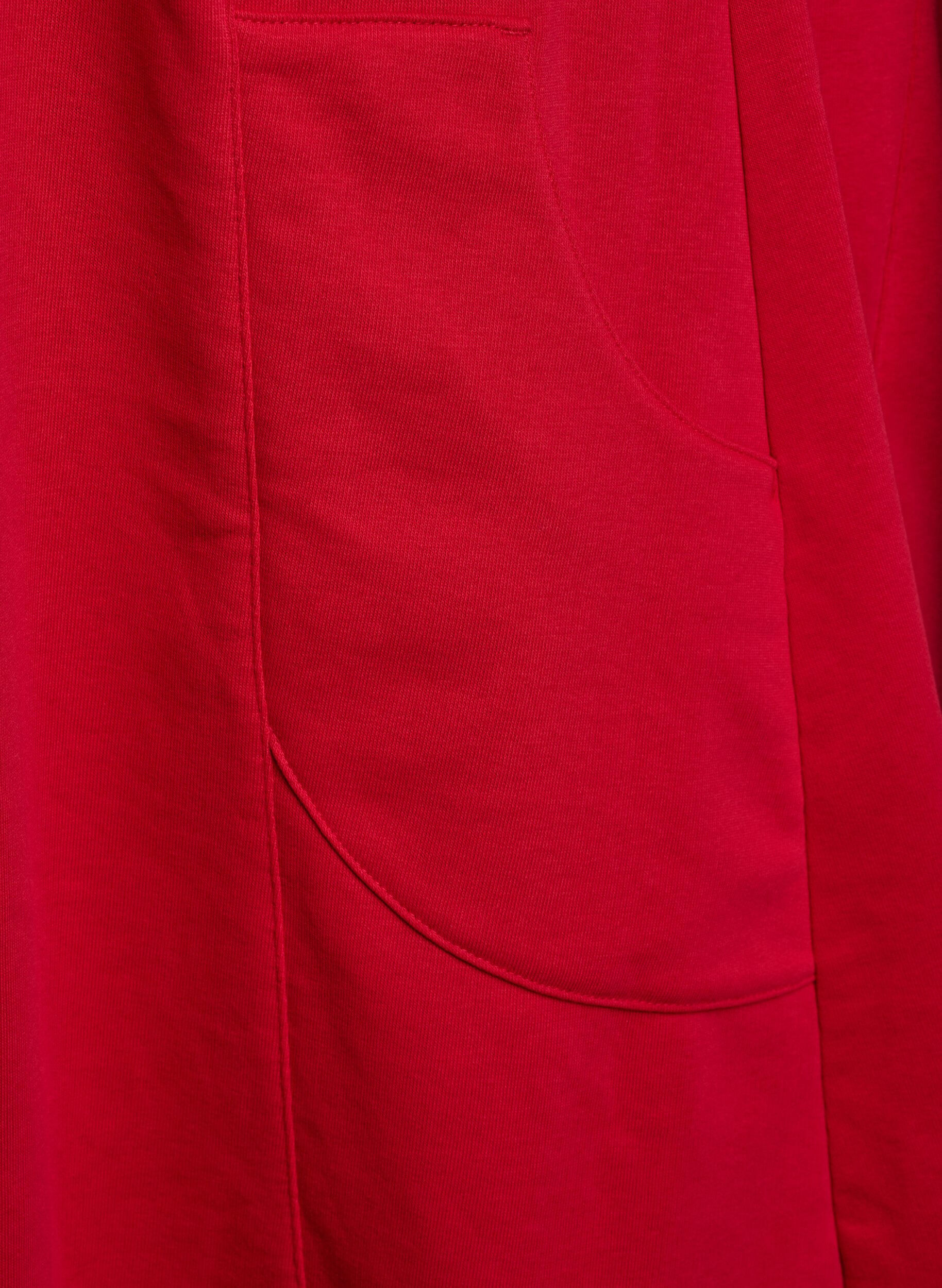 Zizzi Robe en jersey &agrave; manches courtes et poches, Rouge, Packshot image number 3