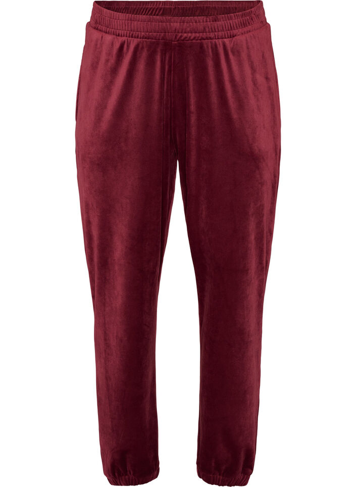 Pantalon ample en velours, Bordeaux, Packshot image number 0