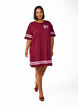 Robe T-shirt courte avec détails sport, Bordeaux foncé, Model image number 1