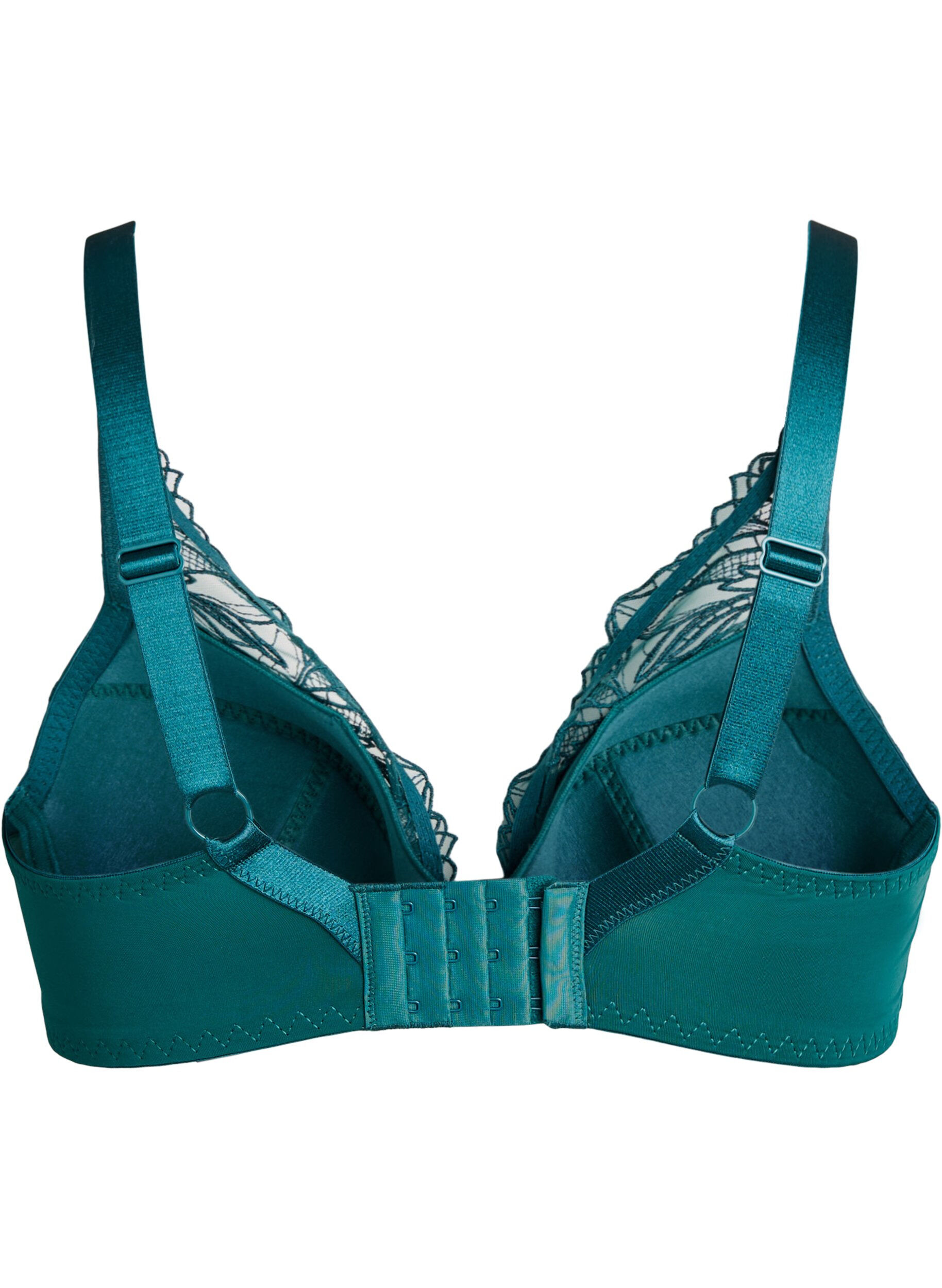 ZizziSoutien-gorge rembourr&eacute; en dentelle avec armatures, Vert fonc&eacute;, Packshot image number 1