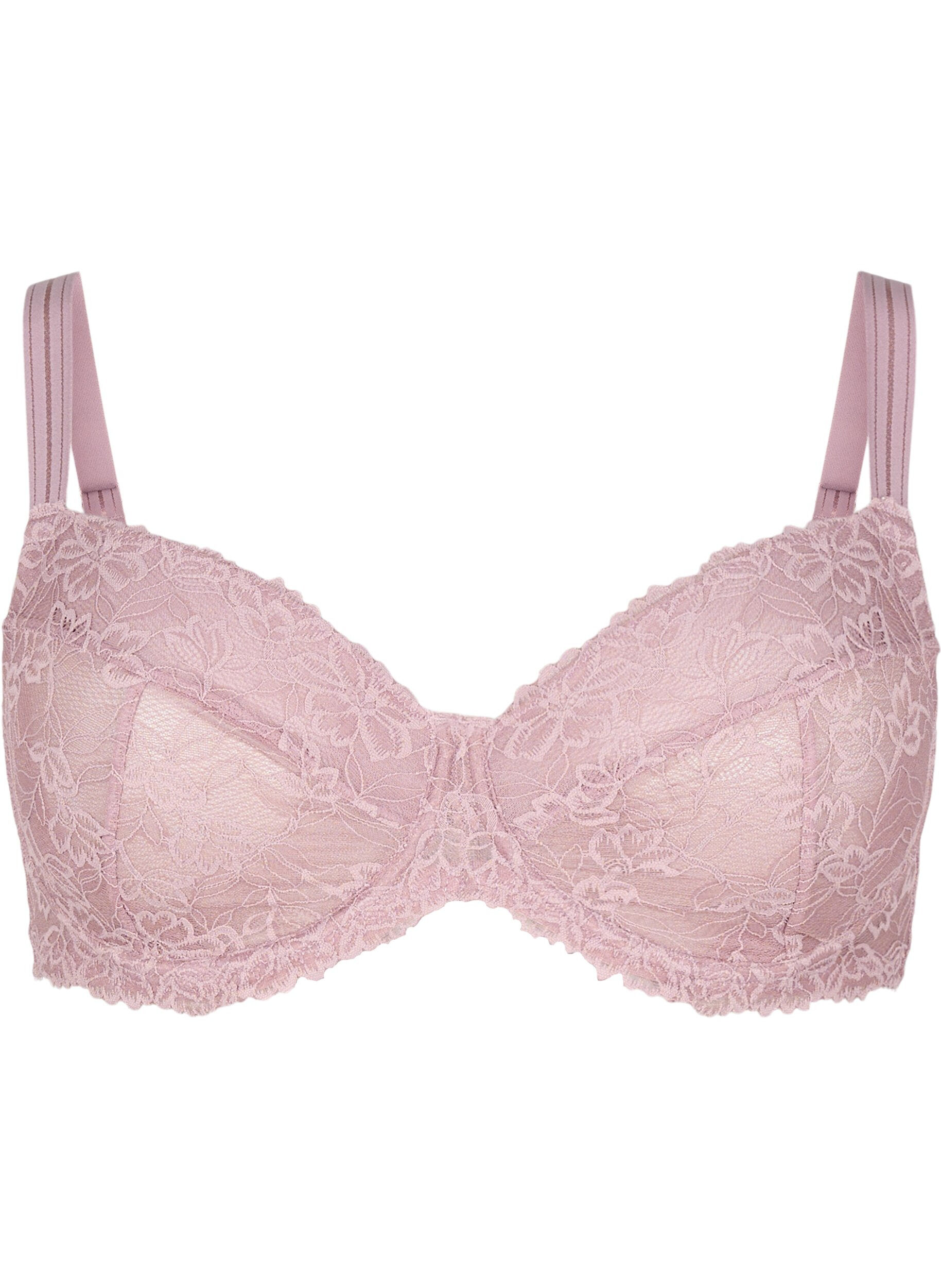 Zizzi Soutien-gorge couvrant avec maillage en dentelle, Rose, Packshot image number 0