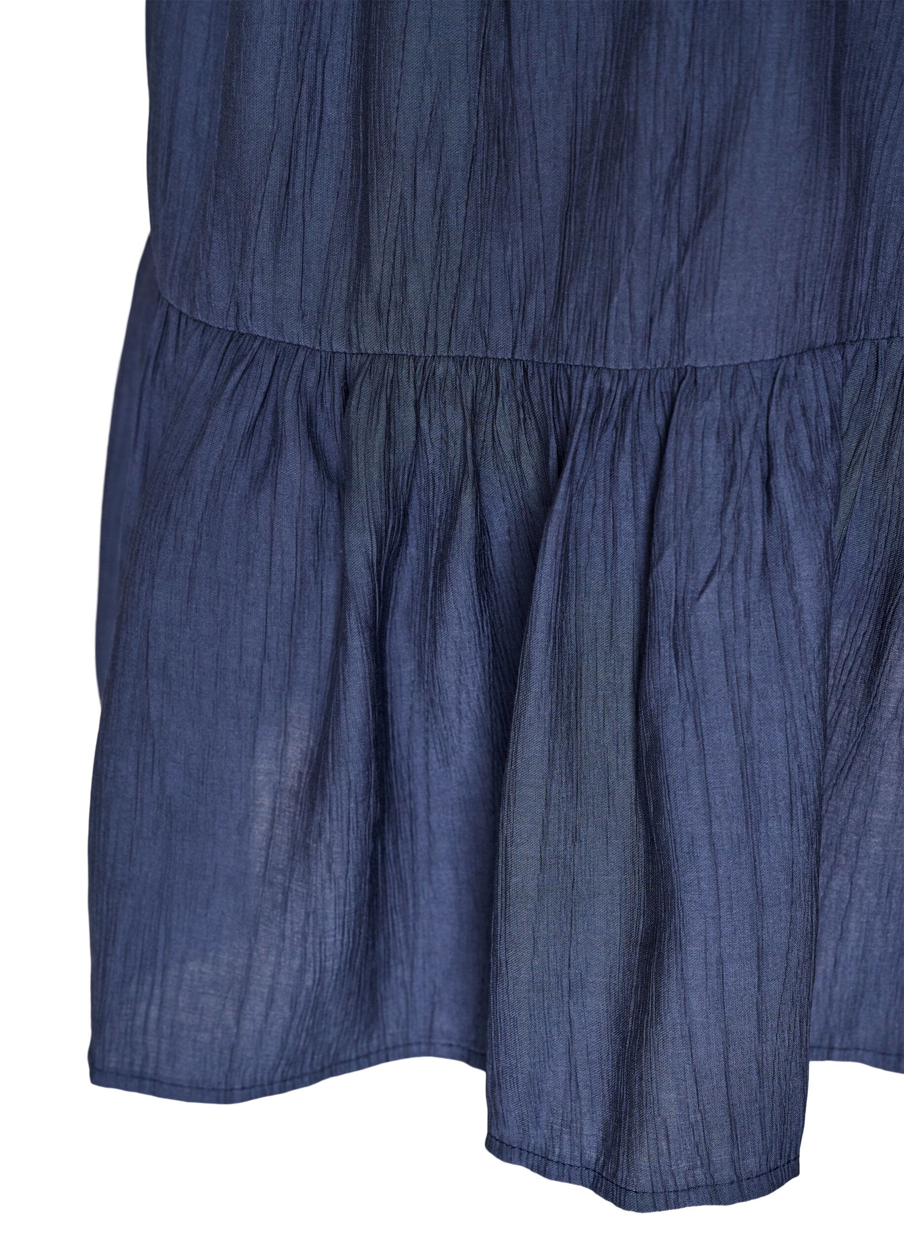 ZizziRobe courte en viscose avec volants, Bleu, Packshot image number 3