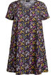 Robe courte &eacute;vas&eacute;e &agrave; imprim&eacute; floral, Bleu, Packshot image number 0