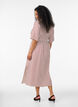 Robe-chemise longue jusqu&rsquo;aux chevilles avec ceinture &agrave; nouer et rayures, Bordeaux, Model image number 1