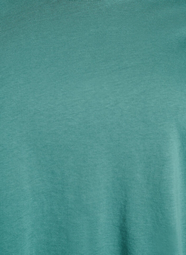 T-shirt basique en coton &agrave; col rond, Vert, Packshot image number 2